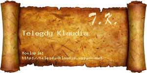 Telegdy Klaudia névjegykártya