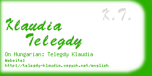 klaudia telegdy business card